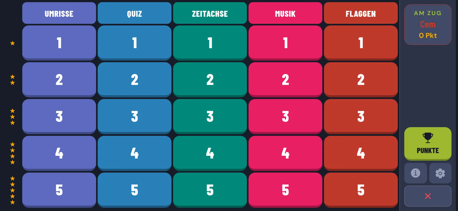 Grid & Sip: App-Ansicht